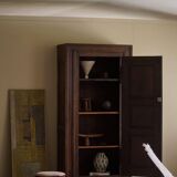 Tall antique oak wardrobe, made by a French cabinetmaker, late 19th century.