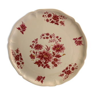 Service dish or fruit in red earthenware Aubusson de Sarreguemines