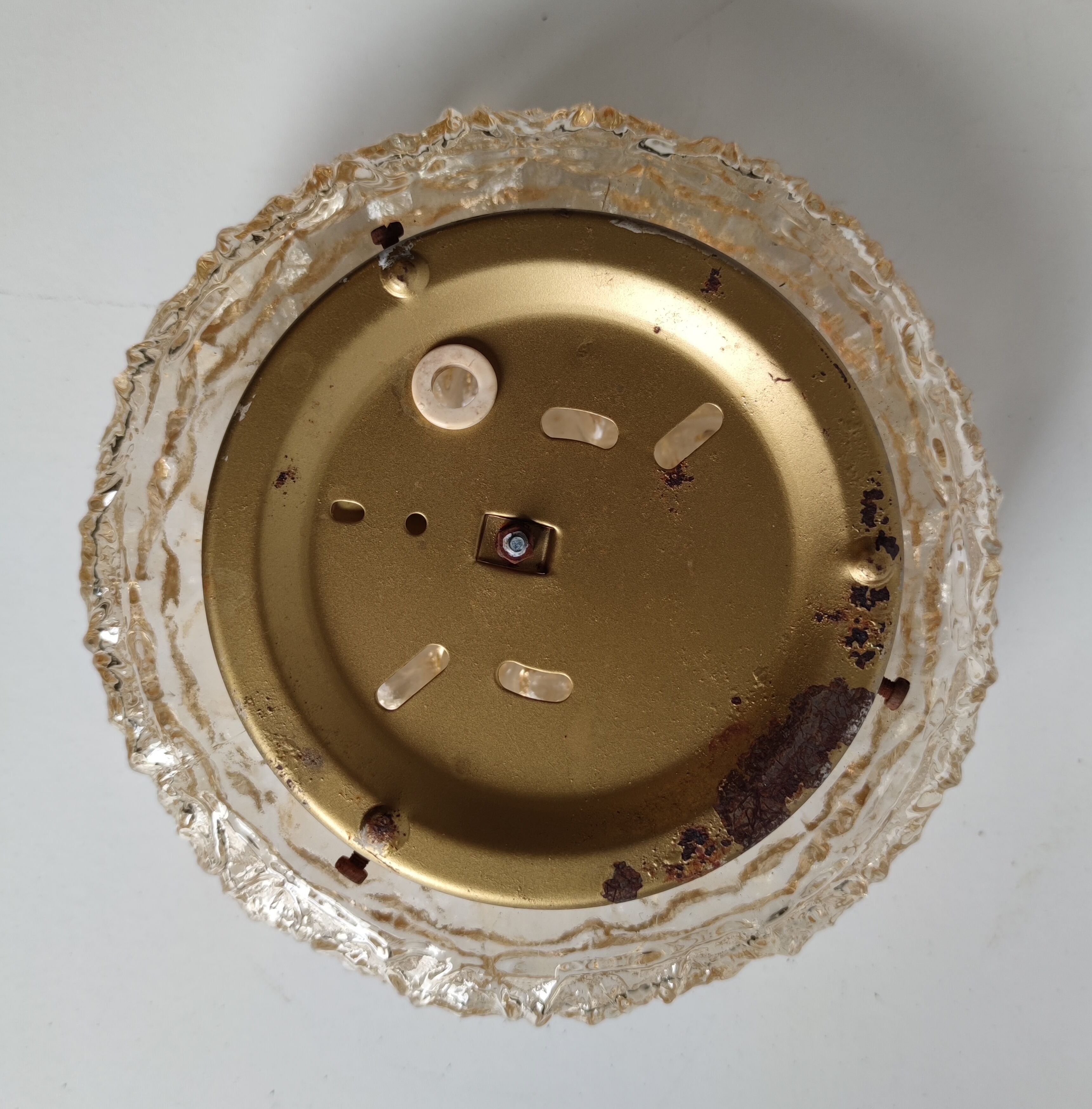 Smoked glass ceiling lamp flower shape