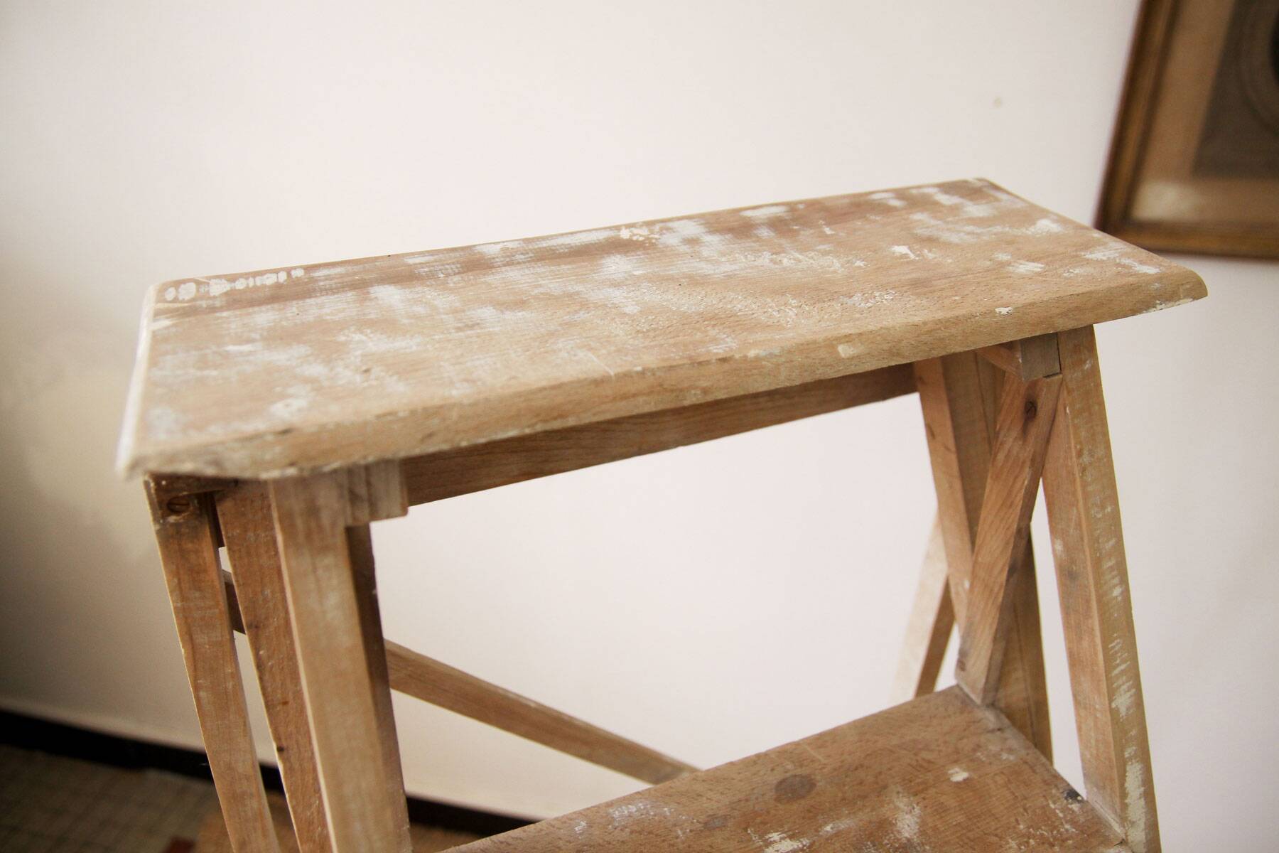 Old wooden painter's step ladder