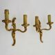 Old pair of double wall sconces in bronze.