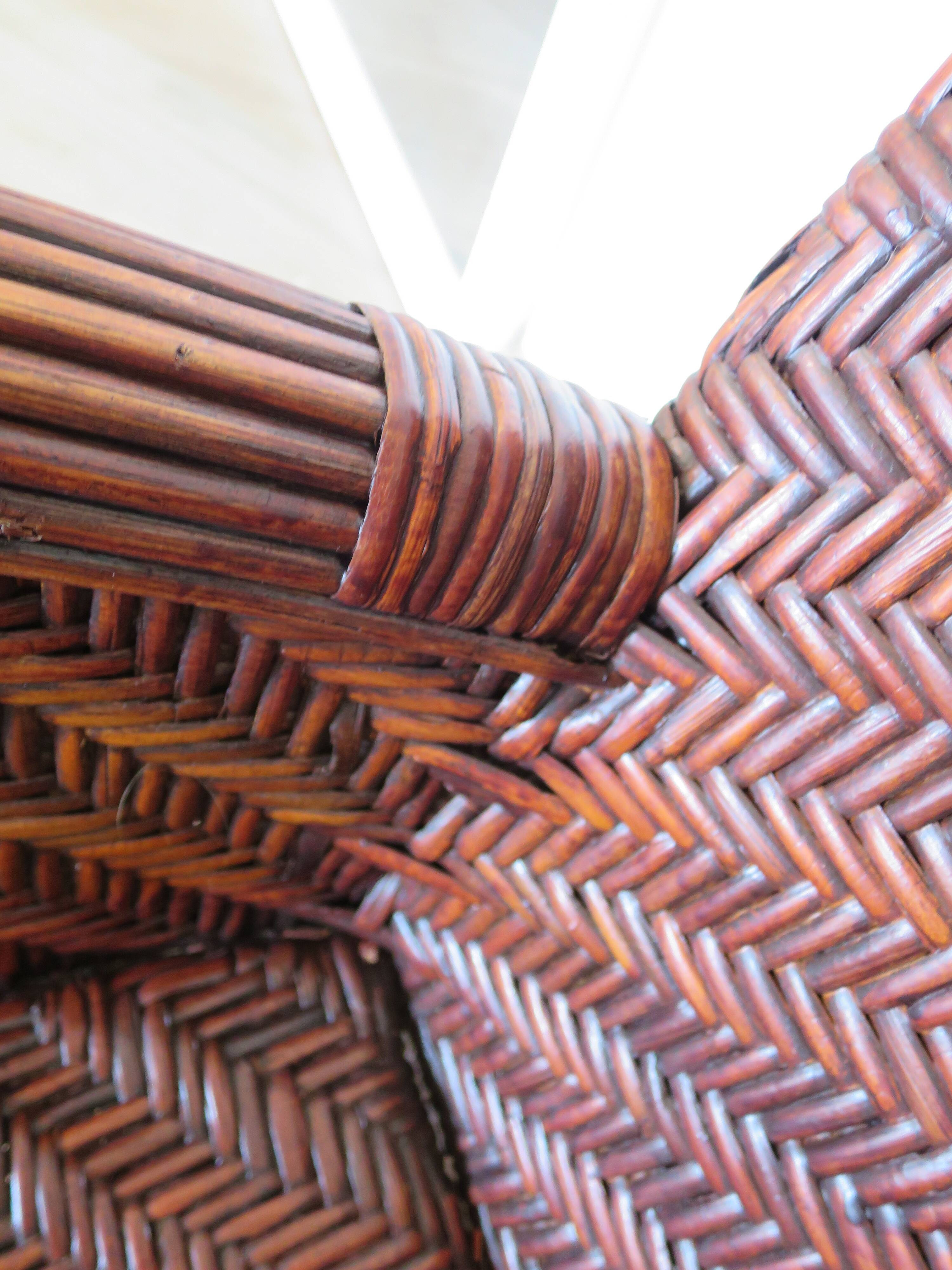 Woven rattan armchair, 1980s