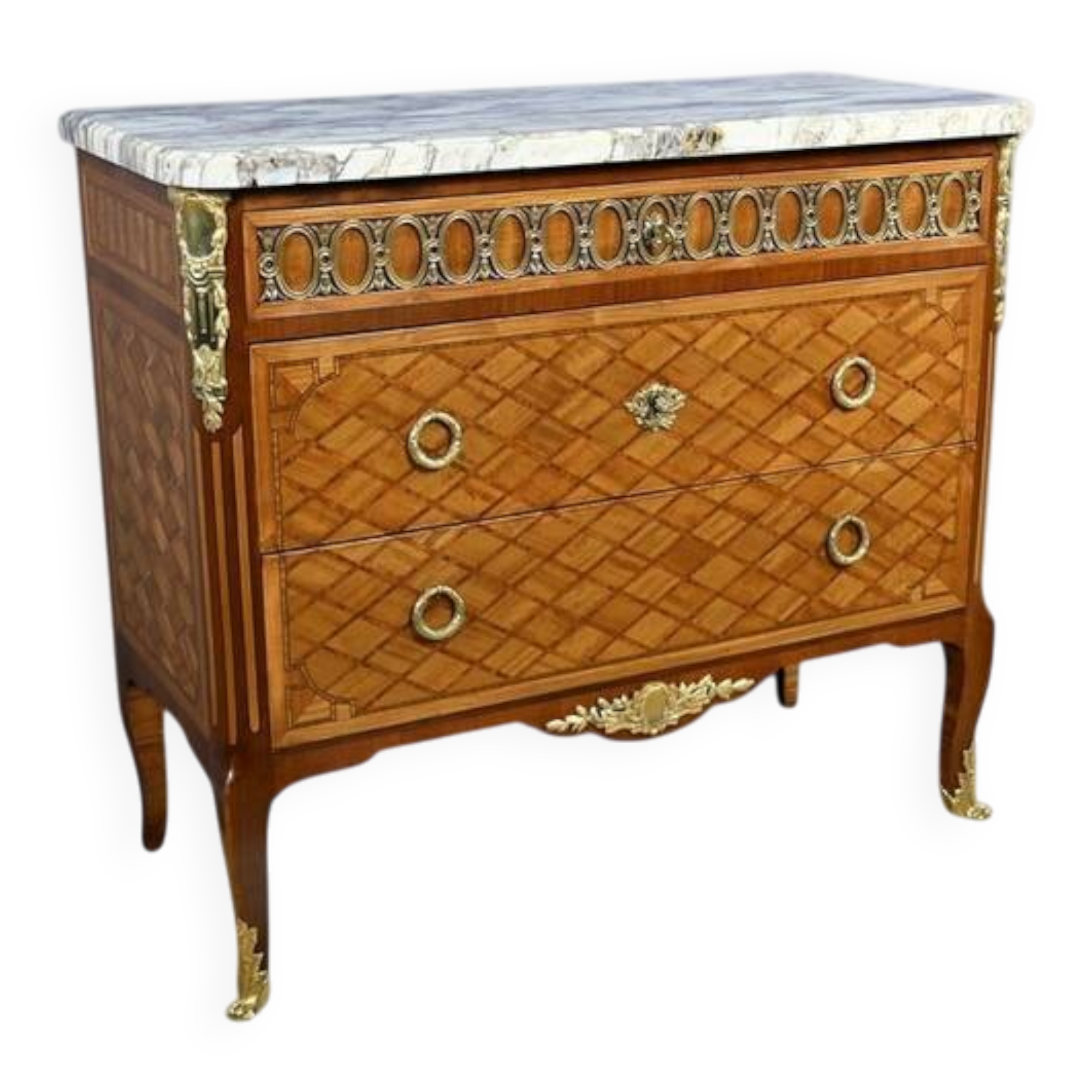 Marquetry commode, Louis XV-Louis XVI Transition style – Early