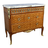 Commode Sauteuse en Marqueterie, style Transition Louis XV Louis XVI – Débu
