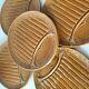 Set of 6 asparagus barbotine plates