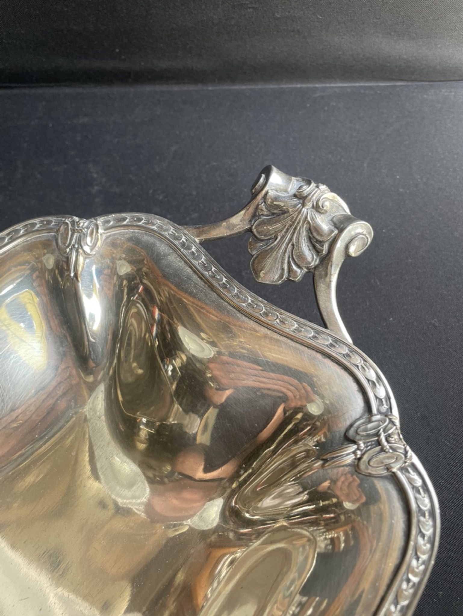 Grand plat corbeille centre de table – Métal Argenté – Roux-Marquiand