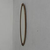 Oval gold mirror with faceted edge, 1950s