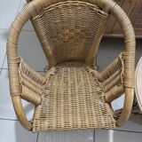 Ensemble enfant en rotin vintage