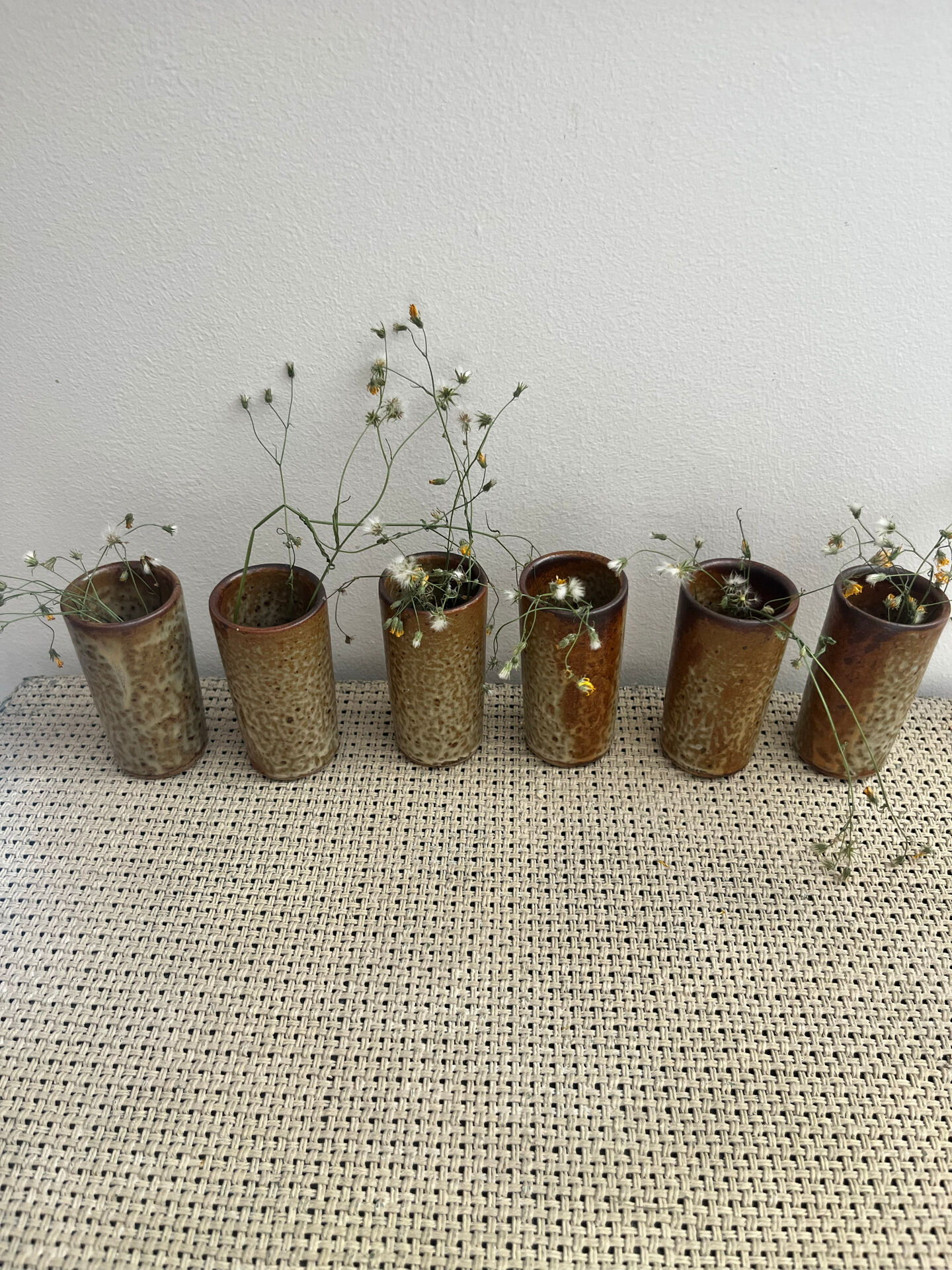 6 stoneware vases