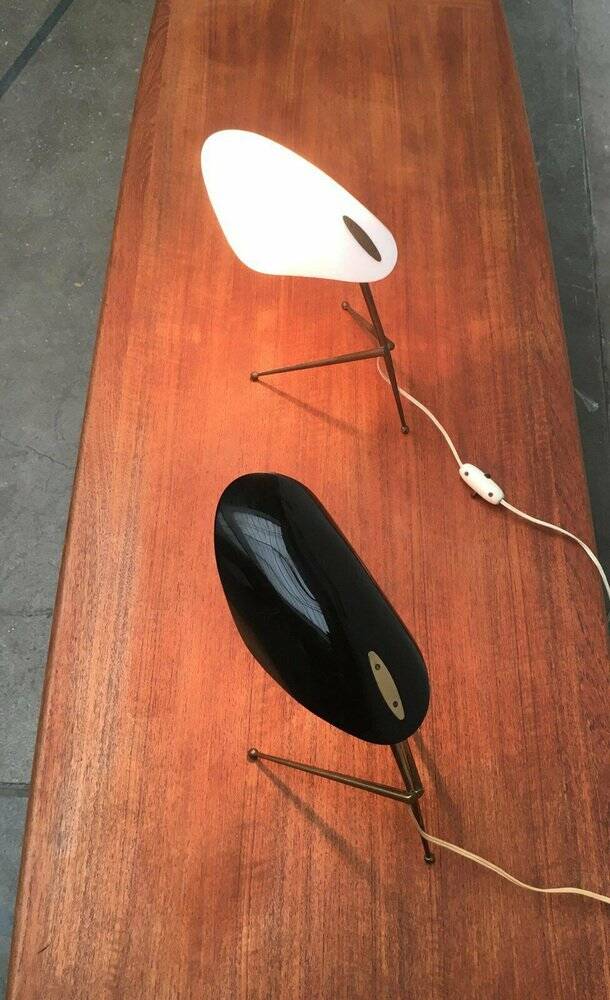 Mid-Century German Acryl and Brass Tripod Table Lamp from Cosack, 1960s, Set of 2