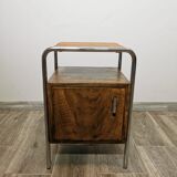 Table de chevet chromée Bauhaus par Robert Slezak