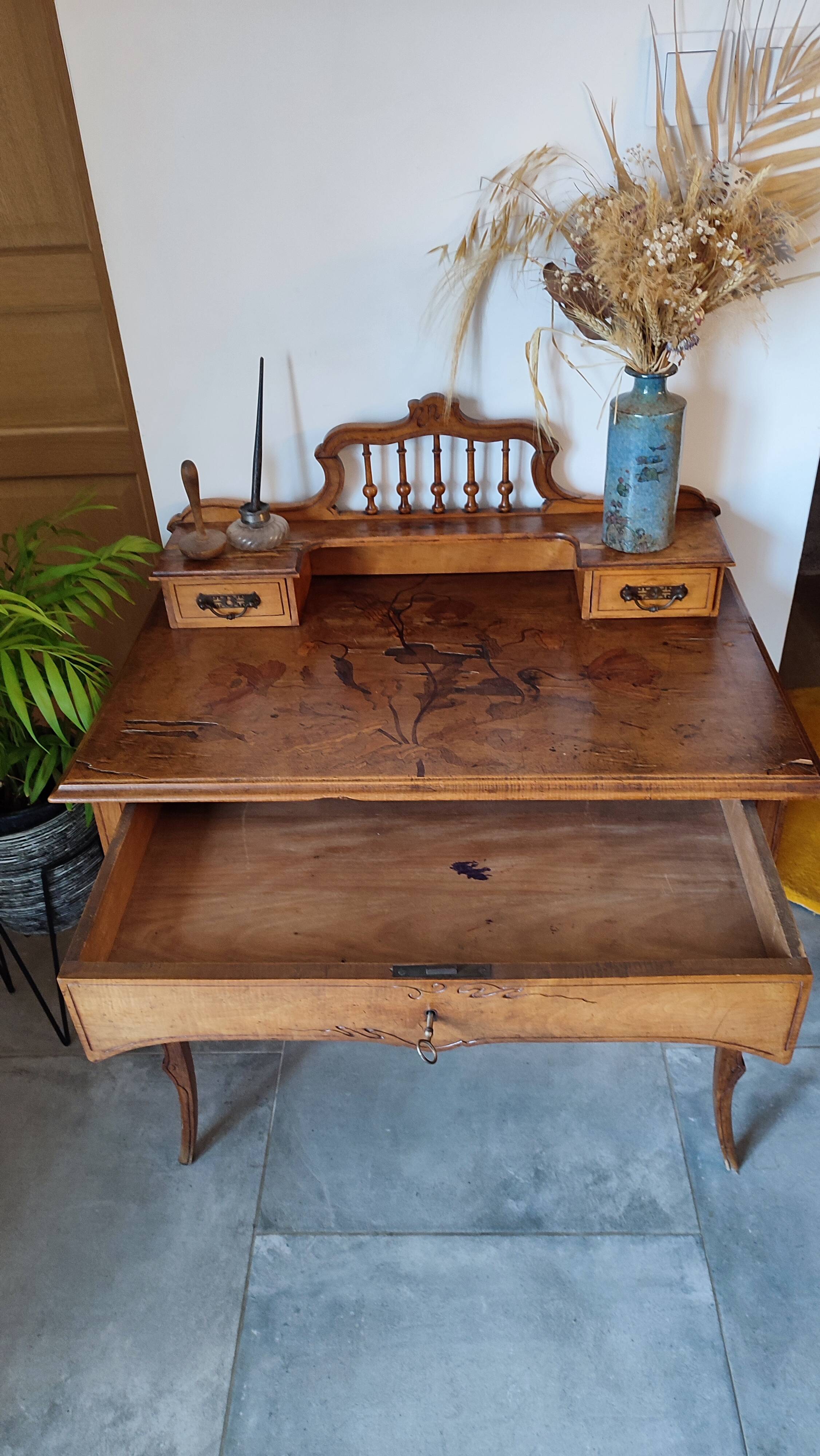 Bureau ancien art nouveau XIXe siècle