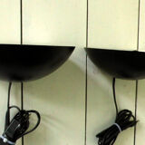 Pair wall sconces in black metal