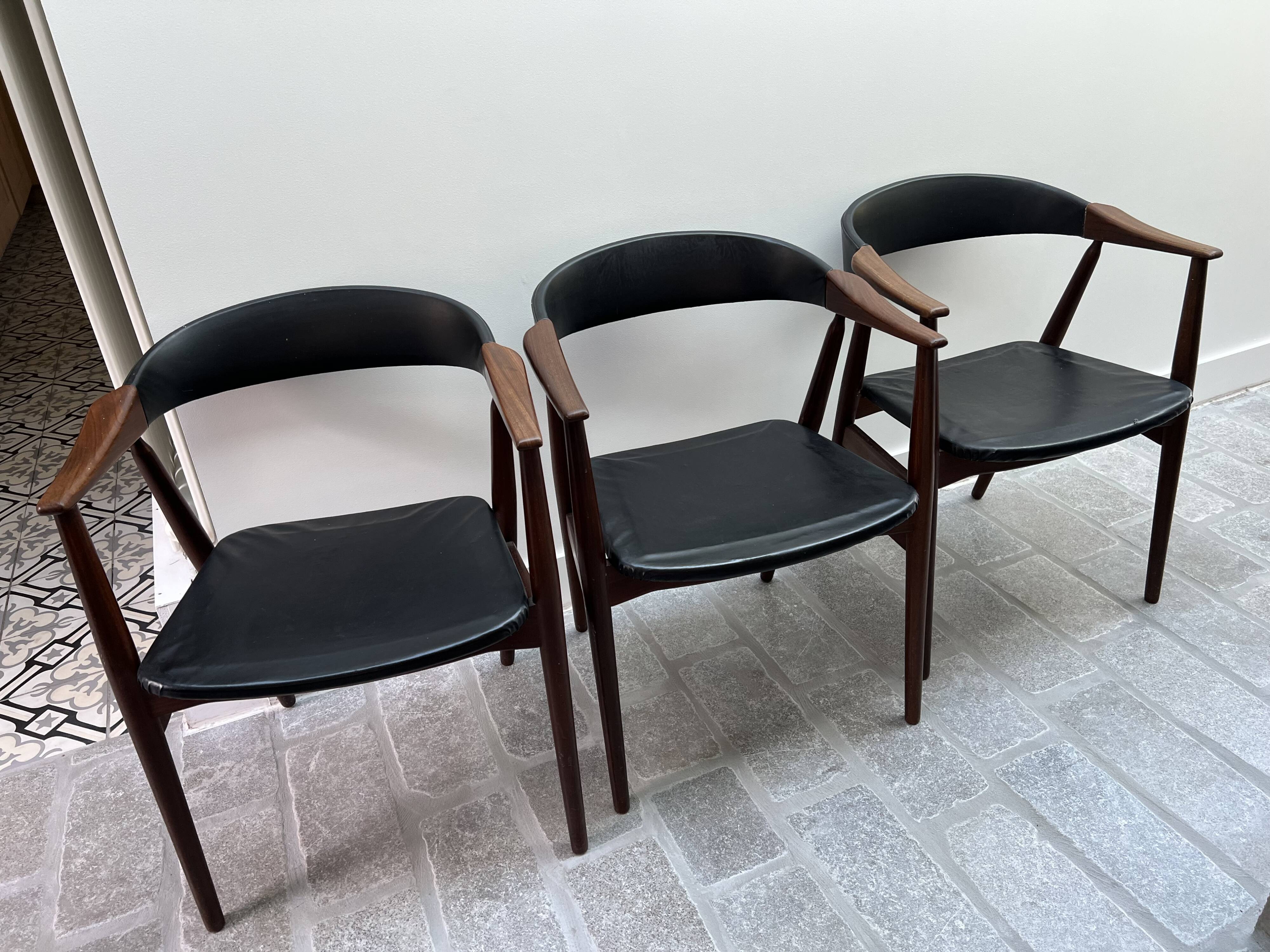 Set of 3 armchairs 213 Th. Harlev