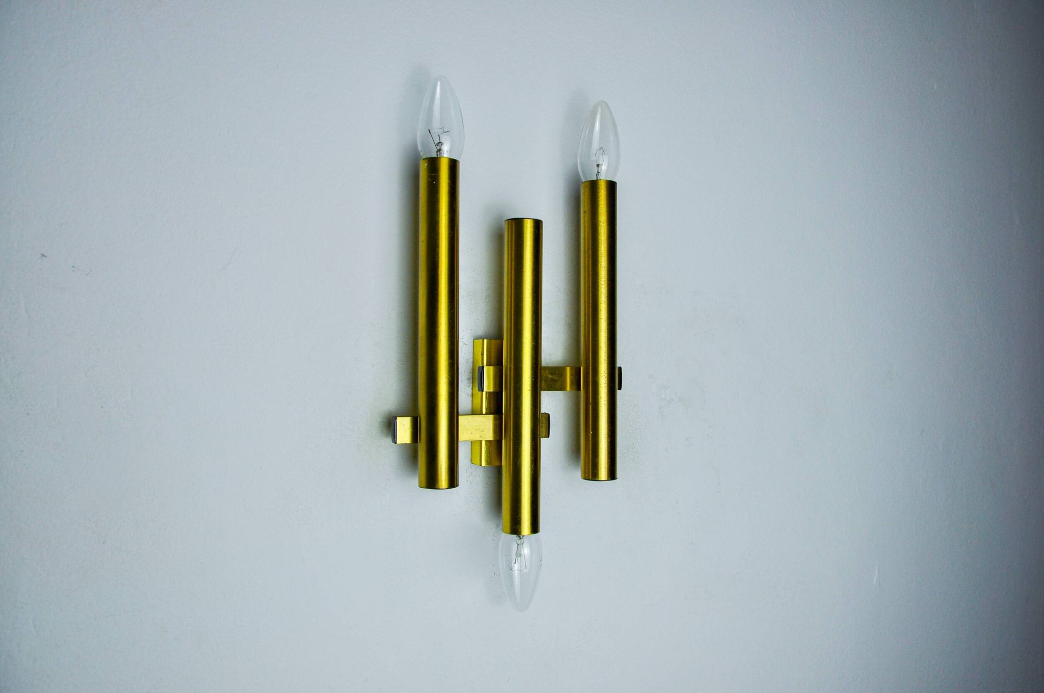 TUBULAR WALL LIGHT FROM MAISON SCIOLARI, 3 LIGHTS, ITALY, 1970