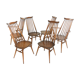 Set of 6 vintage Ercol elm & beech Goldsmith dining chairs mid century
