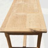 Natural wood farmhouse table