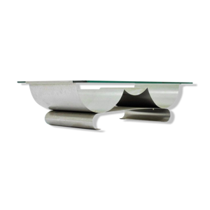 Table basse inox années 70