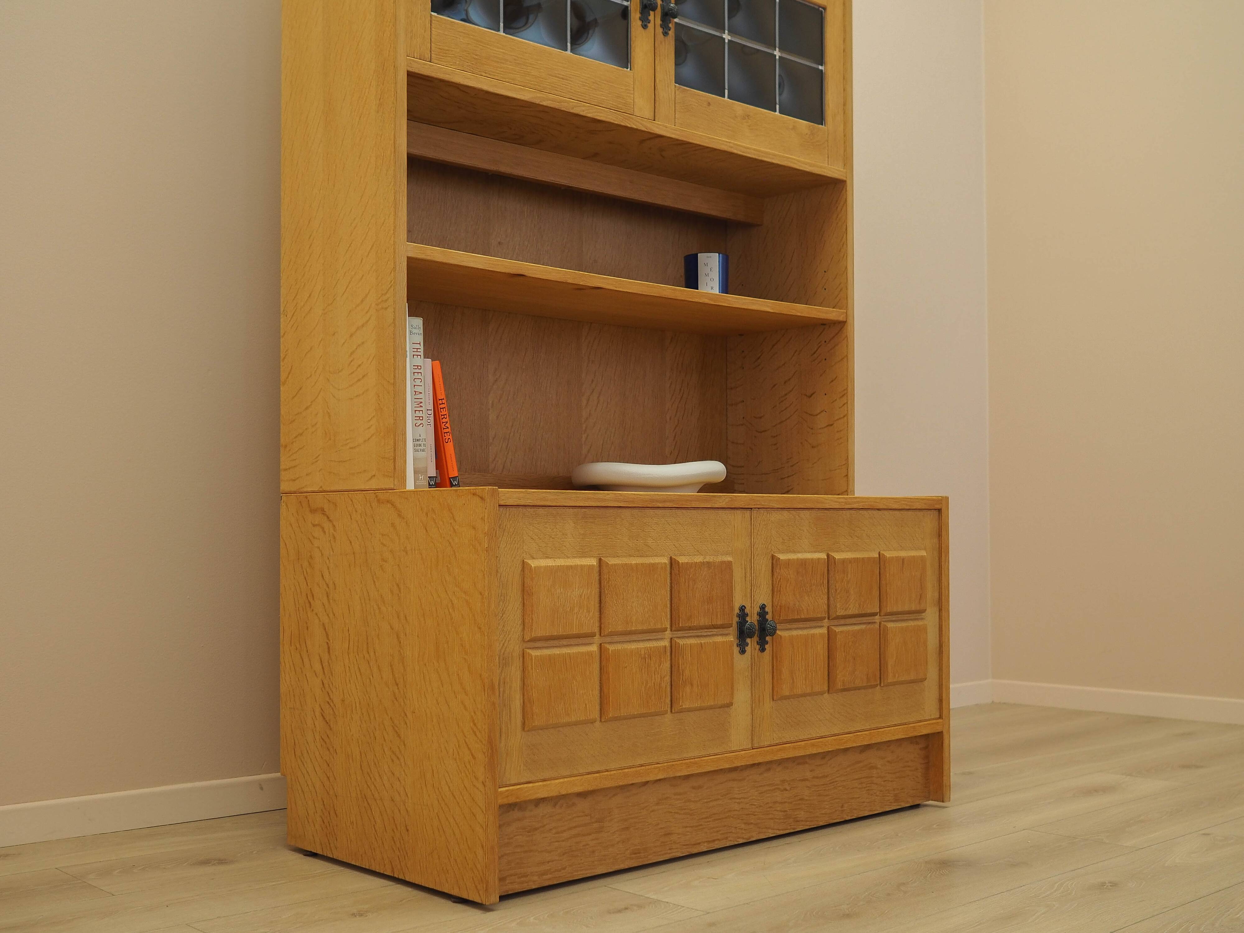 Henning Kjærnulf Oak Bookcase with Glass Doors, Danish 1960s