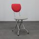 Set of 4 Postmodern Folding Chairs in Chrome and Wool, Italy, 1990s