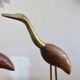 Pair of teak and brass herons from the 70s