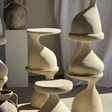 Pawn Bleach - Stool, side table, end table in solid mango wood