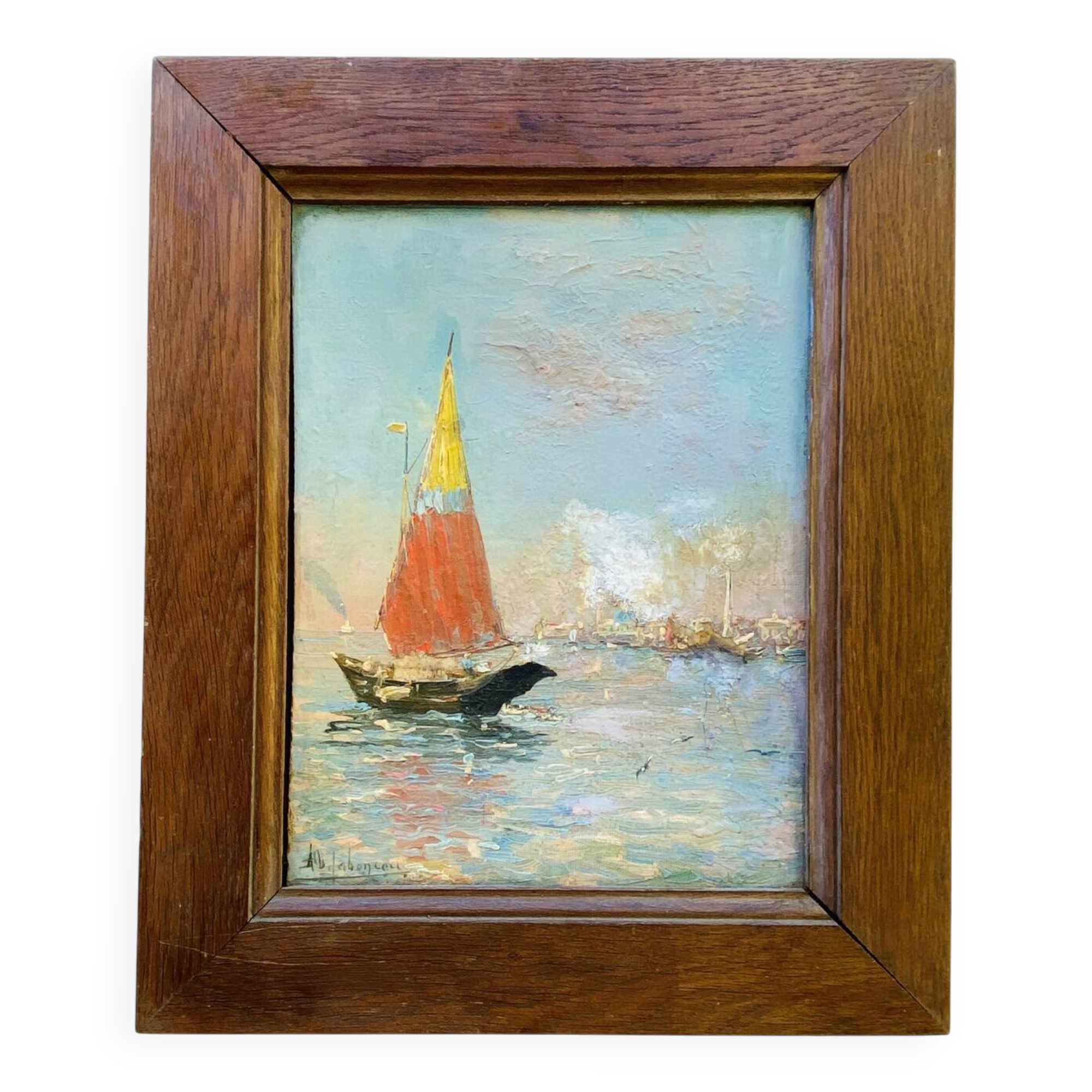 Early 20th century painting "The Fisherman in the Gulf of Venice"