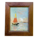 Early 20th century painting "The Fisherman in the Gulf of Venice"