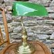 Lampe de notaire, banquier en opaline verte