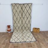 Handmade wool Berber rug 295 x 117 cm