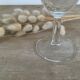 6 verres à pied en verre gravé croisillons