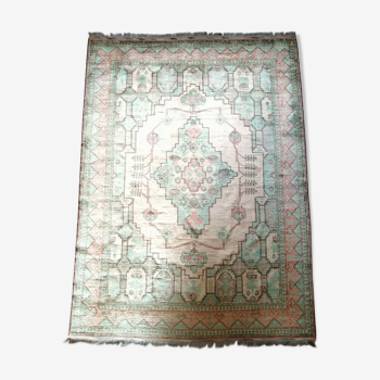 Afghan rug in pastel colors