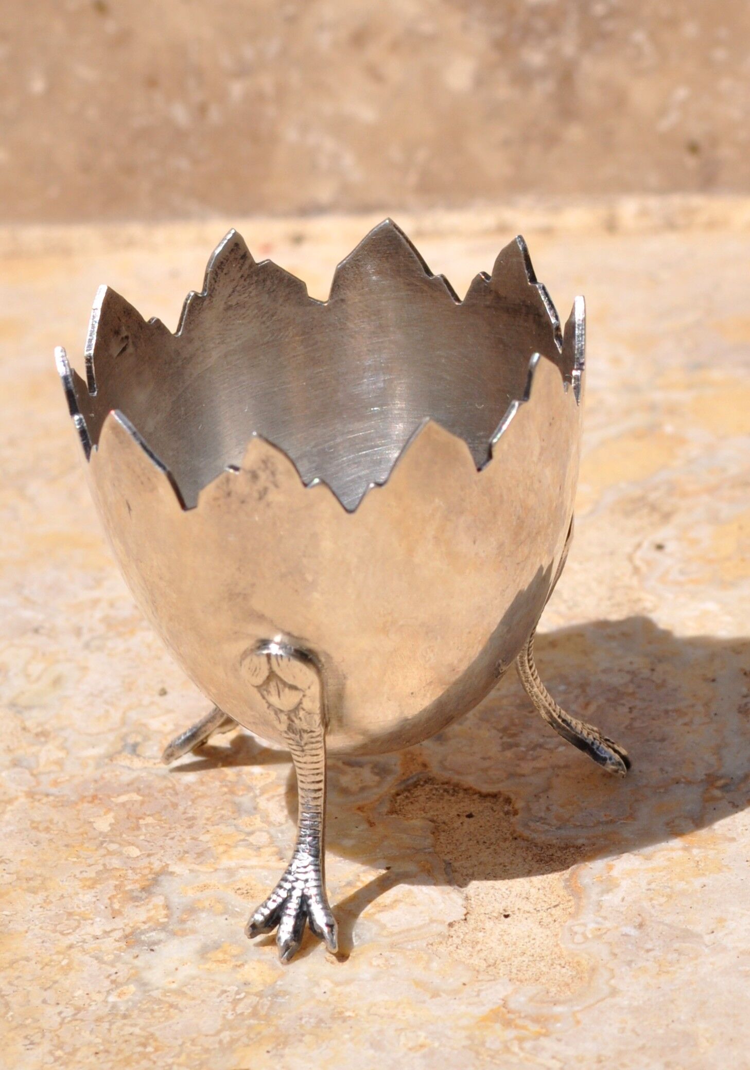 Eggcup tripod silver metal Crégut Paris