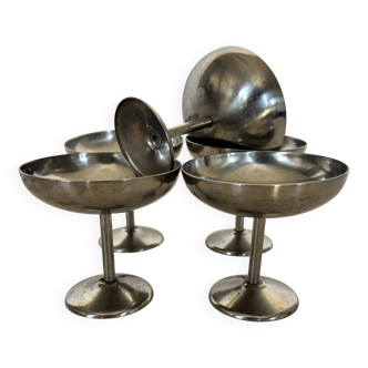 Set of 6 stainless steel bowls