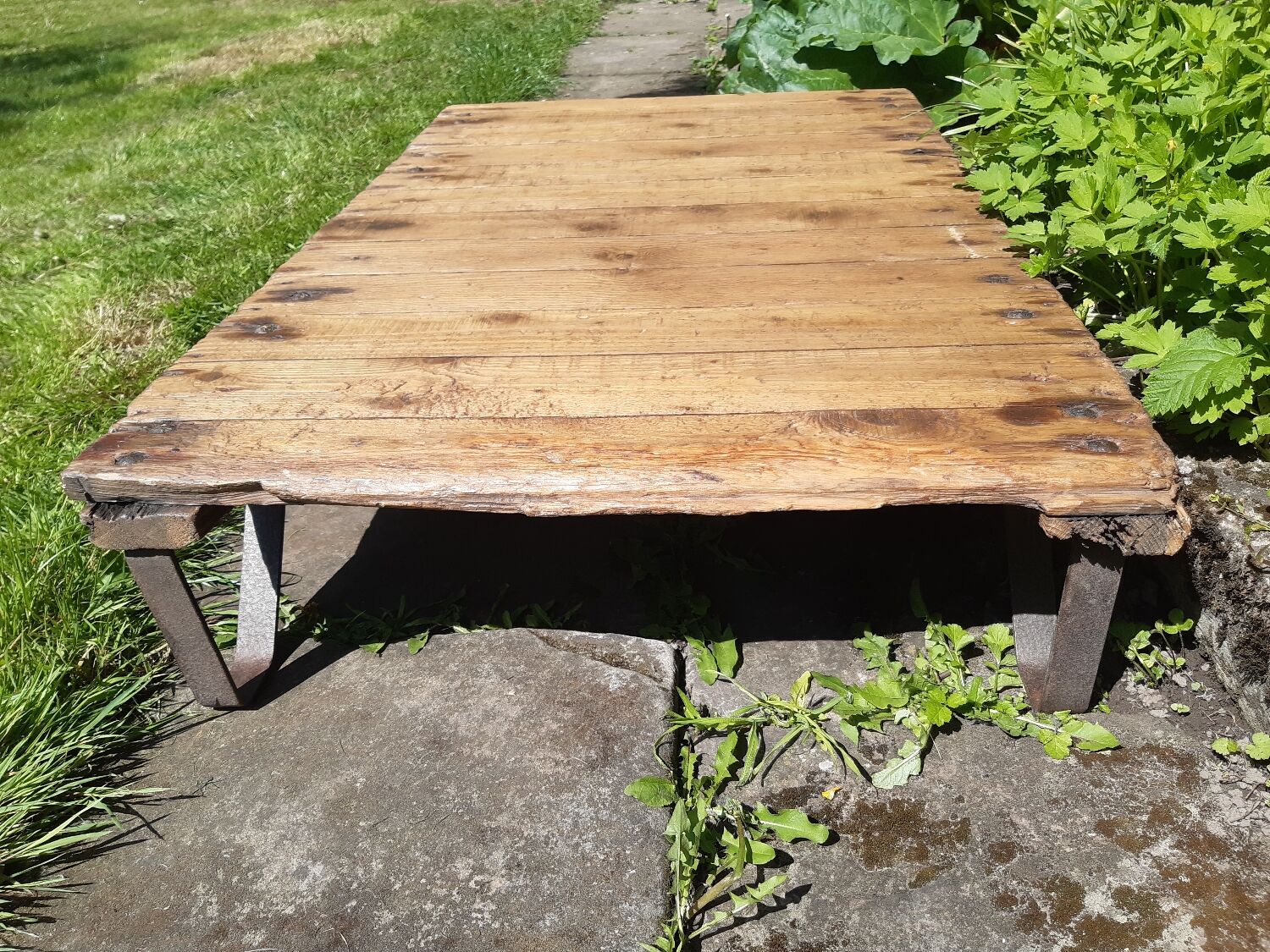 Coffee table factory tray base industrial deco iron