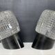Pair of vintage moulded glass wall lights from the 70s.