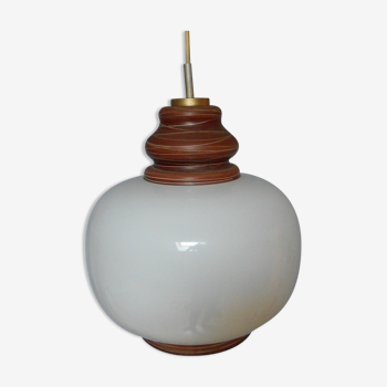 Hanging lamp vintage opaline 70