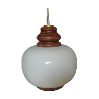 Hanging lamp vintage opaline 70