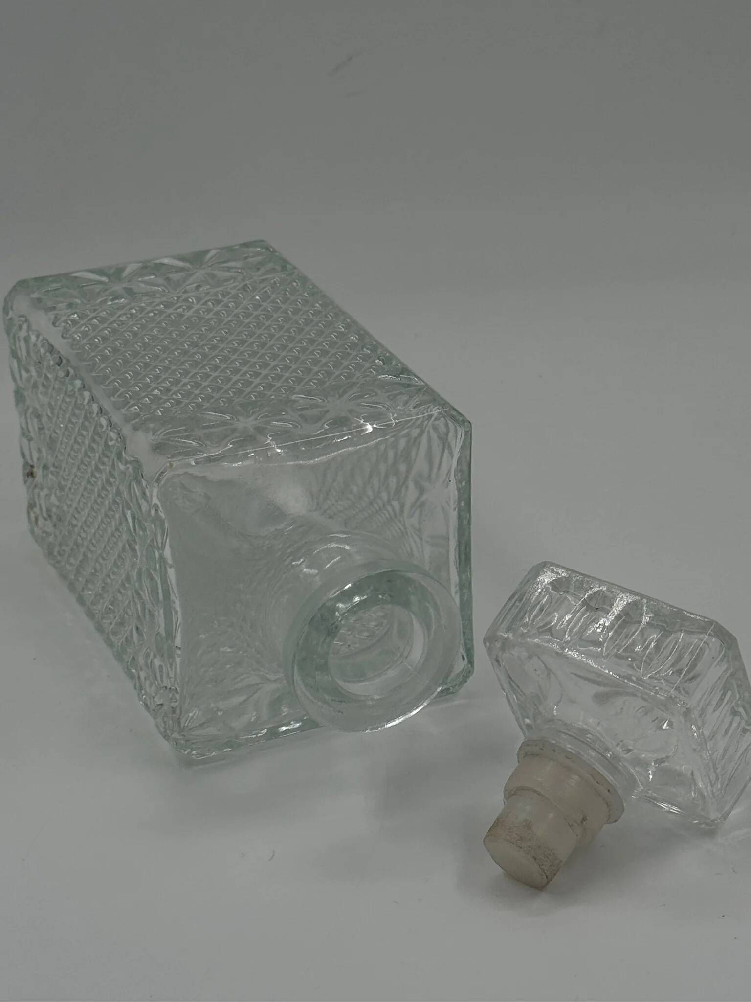 Vintage glass carafe with stopper
