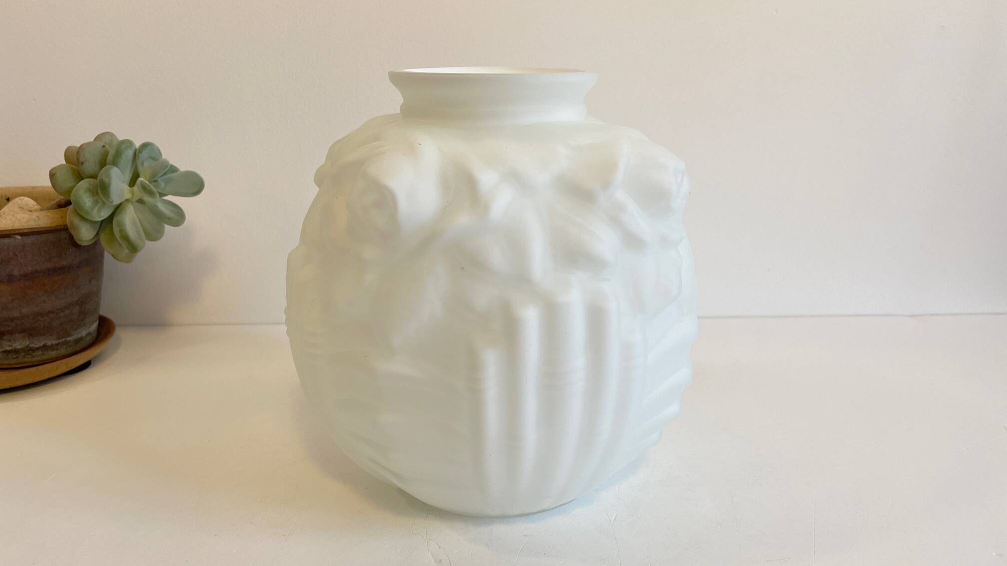 Art Deco glass paste ball vase