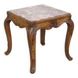 French late 18th century side table with a wooden frame and a marble top