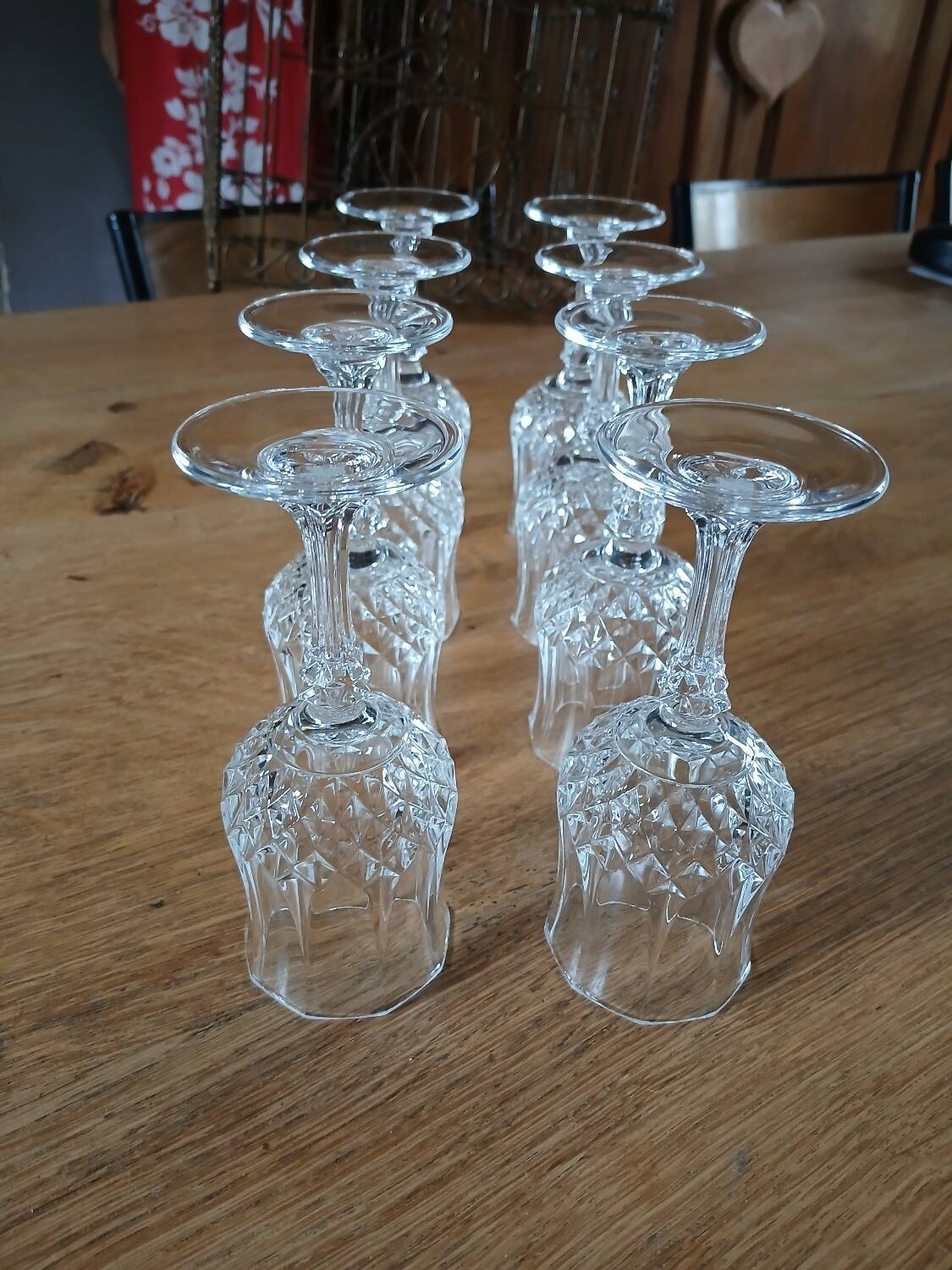 8 crystal stemmed glasses