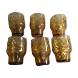 Series of 6 vintage glasses