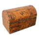 Old wooden and studded leather box