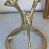 Curiosity object tripod brass and ostrich egg