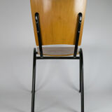 Marko school chair by Ynske Kooistra wood and metal 60s