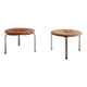 Pair of Danish "PK-33" Brown Leather Stools by Poul Kjaerholm, 1960s