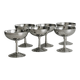 Set of 6 very small silver-plated metal bowls Letang Remy