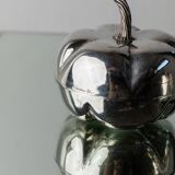 Silver-plated vintage Christian Dior Pumpkin set: two lidded metal bowls with removable integrated lighter, 1970s