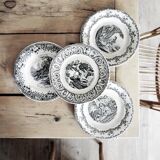 Set of 4 talking dessert plates
